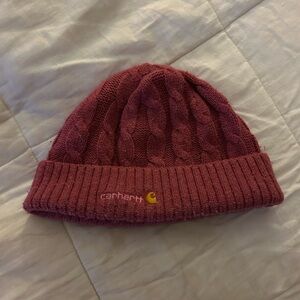 Carhartt Kids Cable Knit Beanie in Berry